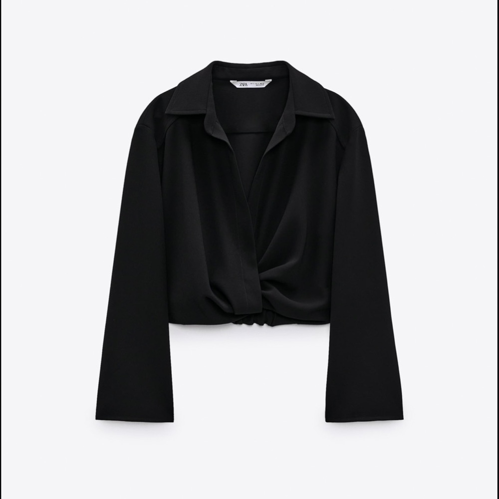 NWT ZARA PLEATED CROP TOP, SIZE M